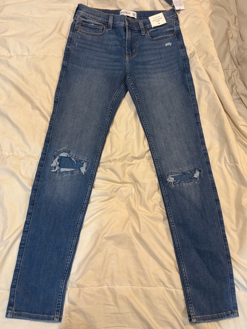 abercrombie kids Distressed Skinny Jeans - Blue